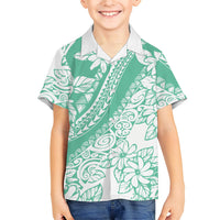 Polynesian Tiare Flower Cyan Pastel Vibes Hawaiian Shirt