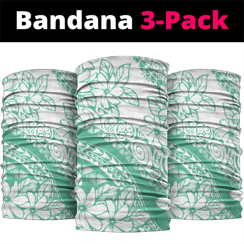 Polynesian Tiare Flower Cyan Pastel Vibes Neck Gaiter