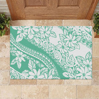 Polynesian Tiare Flower Cyan Pastel Vibes Rubber Doormat LT14 Cyan - Polynesian Pride