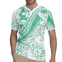 Polynesian Tiare Flower Cyan Pastel Vibes Rugby Jersey LT14 - Polynesian Pride