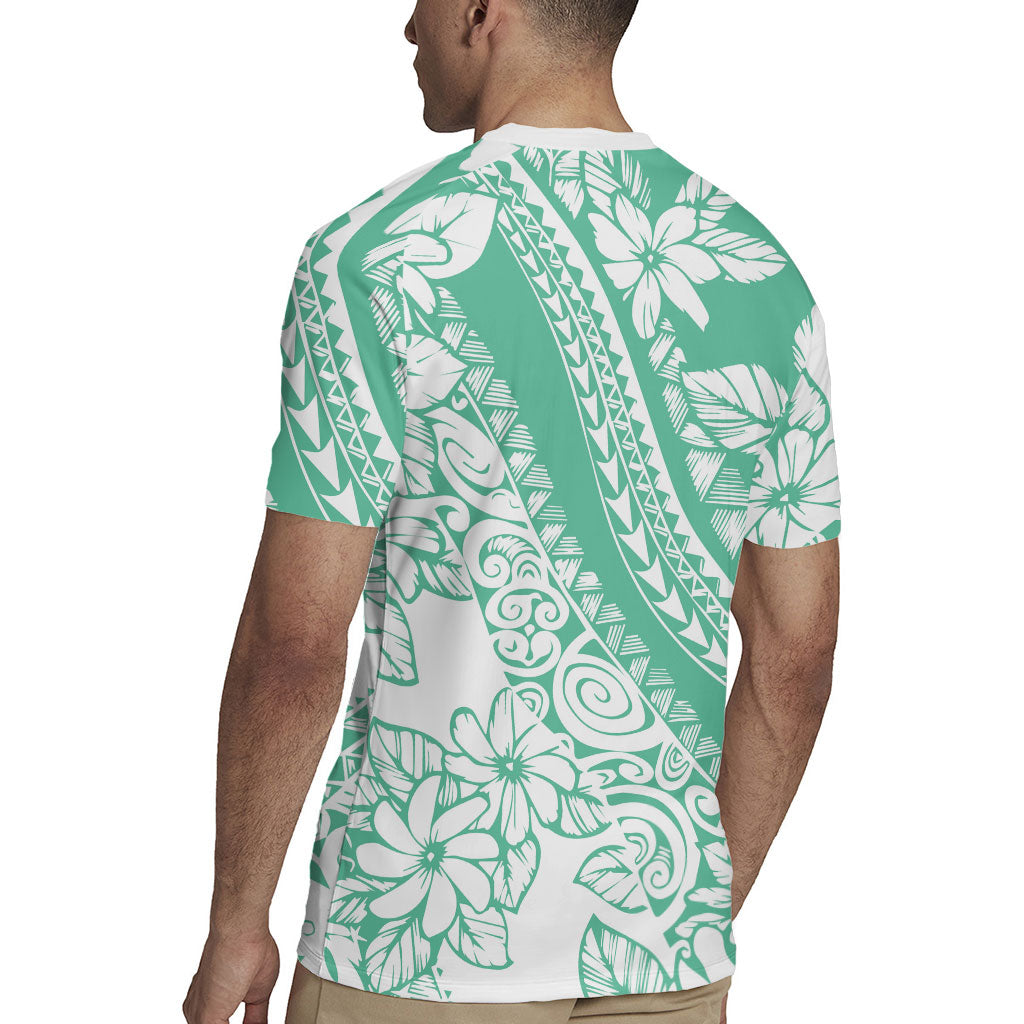 Polynesian Tiare Flower Cyan Pastel Vibes Rugby Jersey LT14 - Polynesian Pride