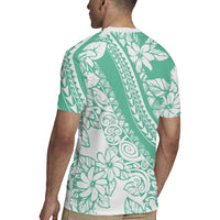Polynesian Tiare Flower Cyan Pastel Vibes Rugby Jersey LT14 - Polynesian Pride