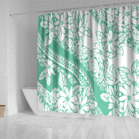 Polynesian Tiare Flower Cyan Pastel Vibes Shower Curtain