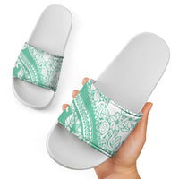 Polynesian Tiare Flower Cyan Pastel Vibes Slide Sandals LT14 - Polynesian Pride