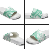 Polynesian Tiare Flower Cyan Pastel Vibes Slide Sandals LT14 - Polynesian Pride