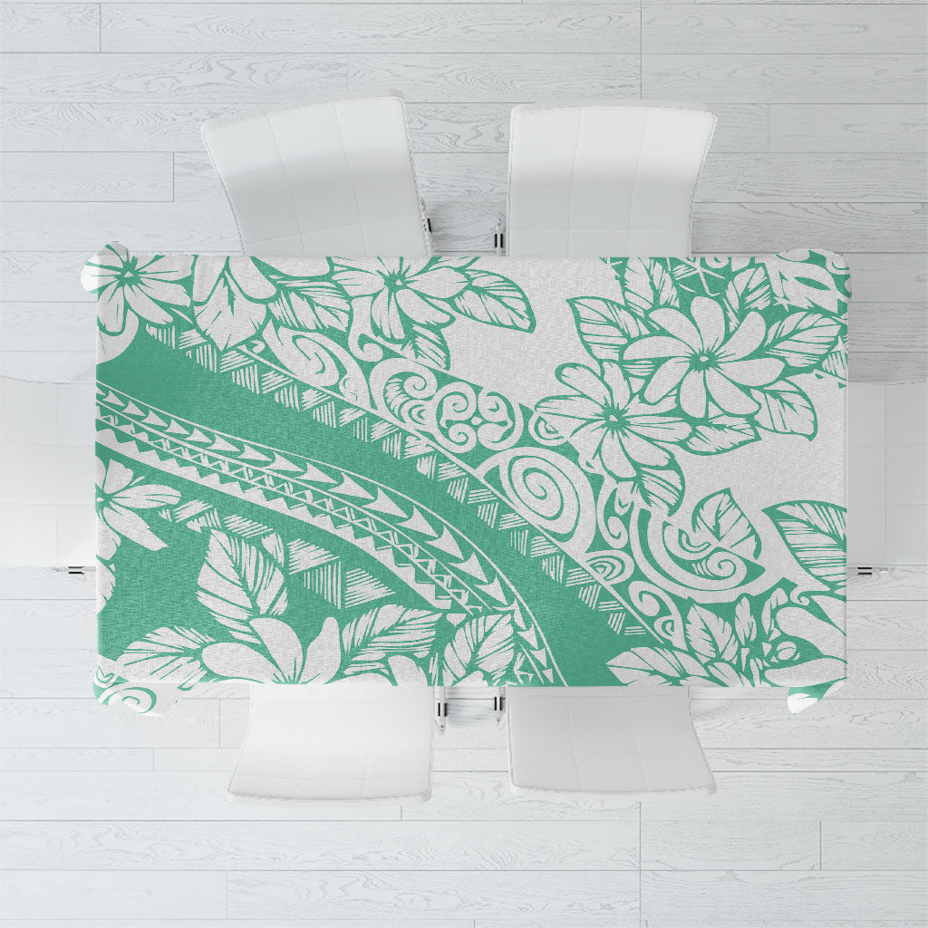 Polynesian Tiare Flower Cyan Pastel Vibes Tablecloth LT14 Cyan - Polynesian Pride