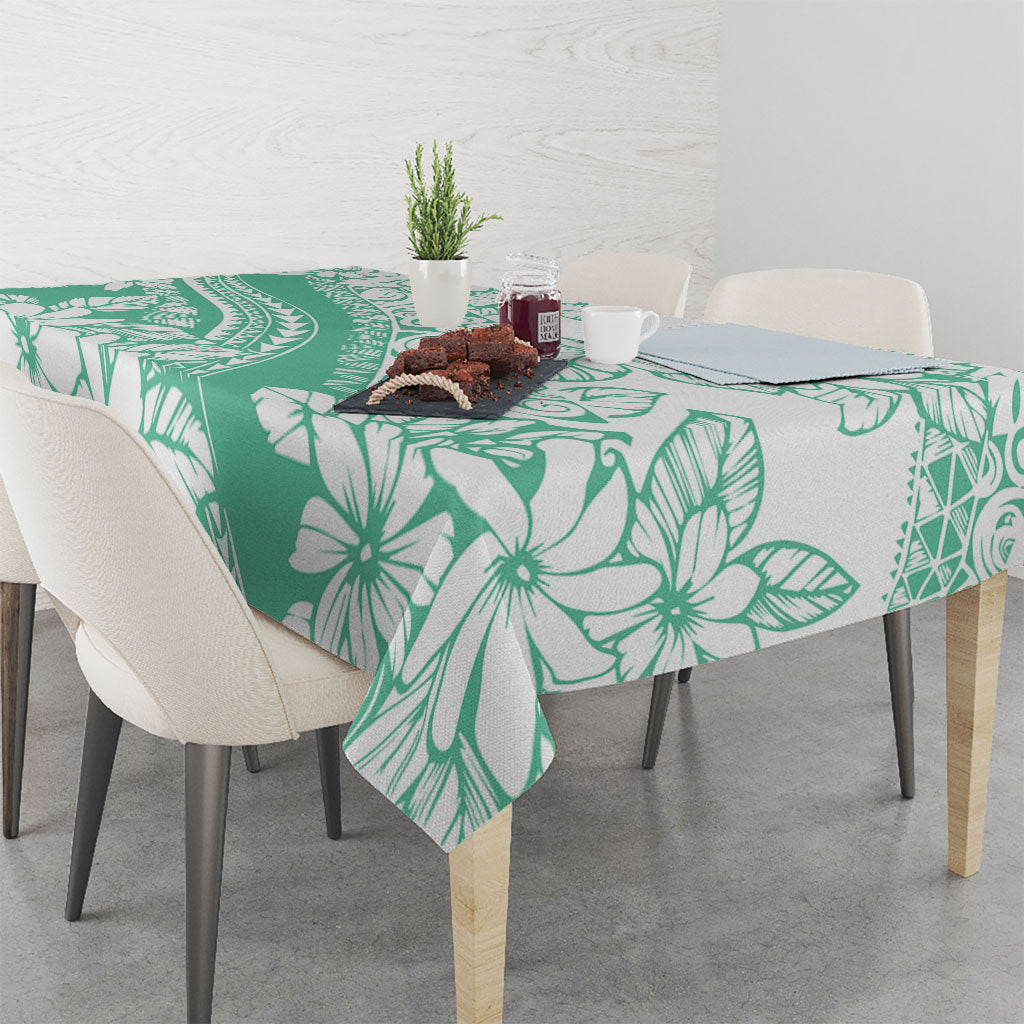 Polynesian Tiare Flower Cyan Pastel Vibes Tablecloth LT14 - Polynesian Pride