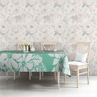 Polynesian Tiare Flower Cyan Pastel Vibes Tablecloth LT14 - Polynesian Pride