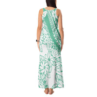 Polynesian Tiare Flower Cyan Pastel Vibes Tank Maxi Dress LT14 - Polynesian Pride