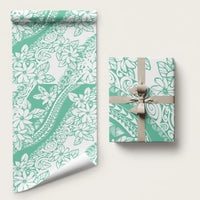Polynesian Tiare Flower Cyan Pastel Wrapping Paper LT14 58" × 23" Cyan - Polynesian Pride
