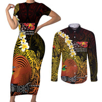 Papua New Guinea 1975 Couples Matching Short Sleeve Bodycon Dress and Long Sleeve Button Shirt Create Our History Inspire Our Future - Polynesian Pride