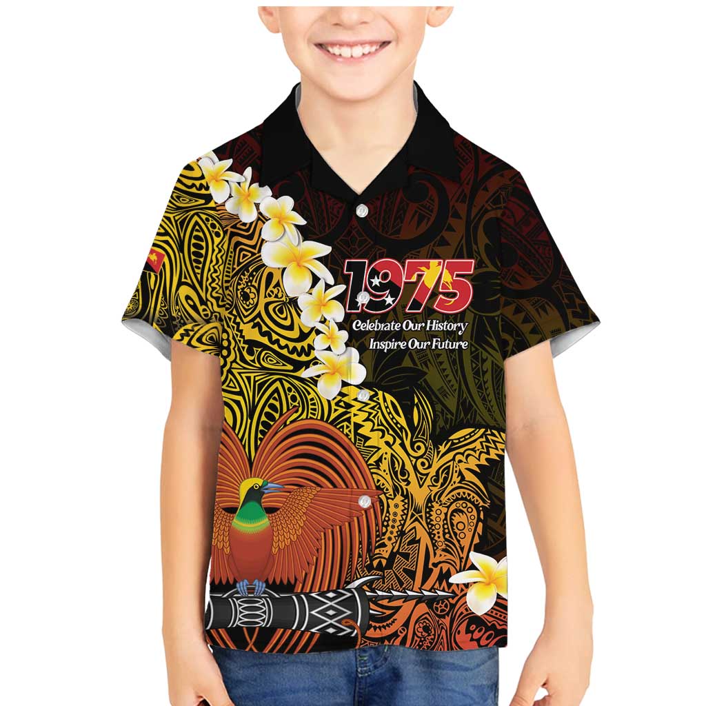 Papua New Guinea 1975 Family Matching Mermaid Dress and Hawaiian Shirt Create Our History Inspire Our Future LT14 Son's Shirt Black - Polynesian Pride