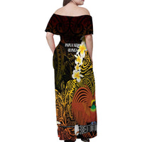 Papua New Guinea 1975 Family Matching Off Shoulder Maxi Dress and Hawaiian Shirt Create Our History Inspire Our Future - Polynesian Pride