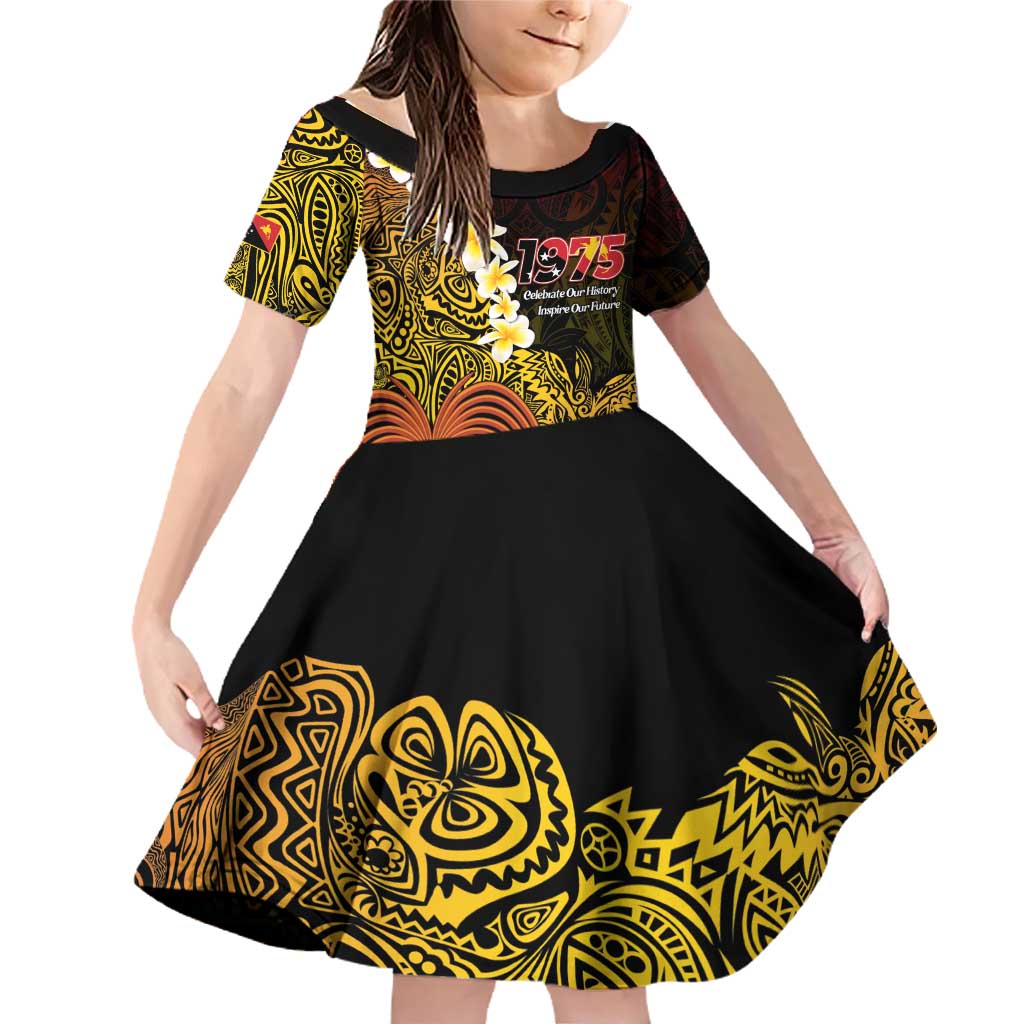 Papua New Guinea 1975 Family Matching Off Shoulder Short Dress and Hawaiian Shirt Create Our History Inspire Our Future - Polynesian Pride