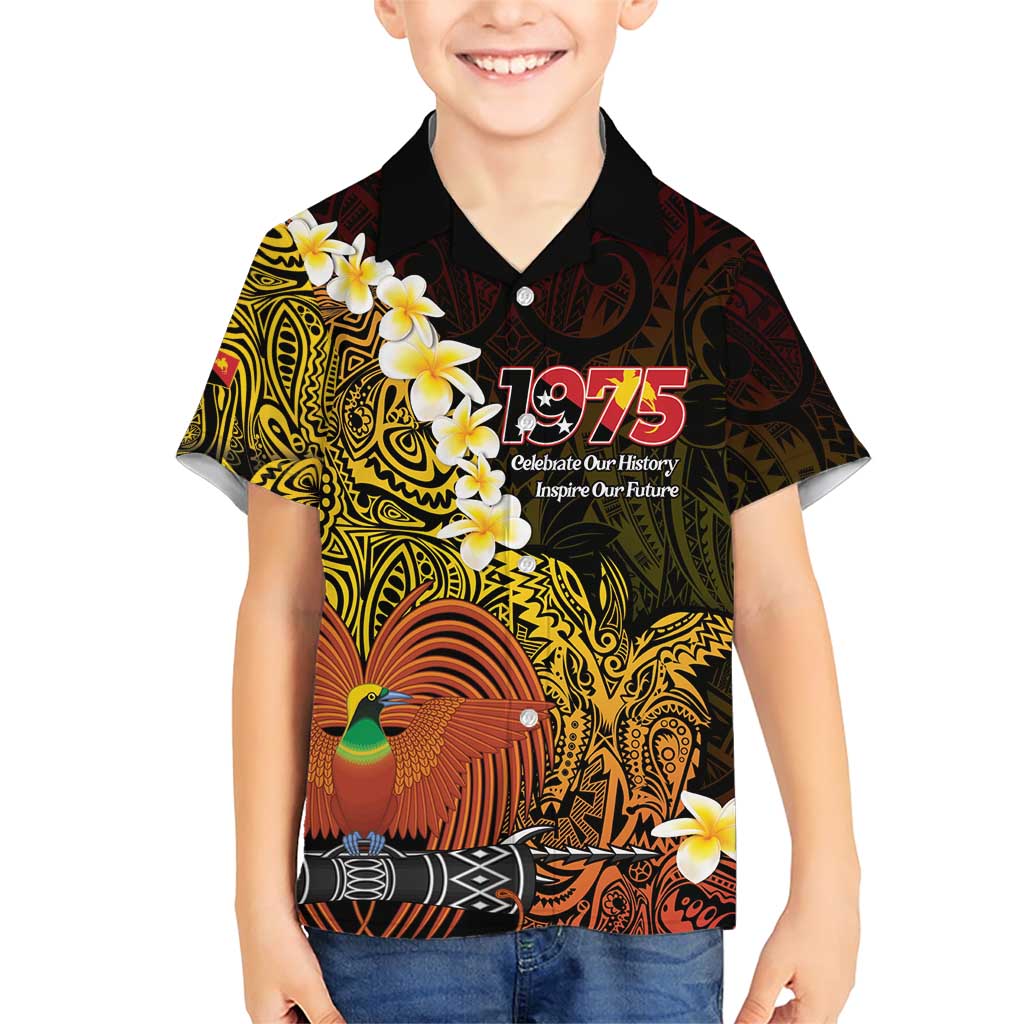Papua New Guinea 1975 Family Matching Short Sleeve Bodycon Dress and Hawaiian Shirt Create Our History Inspire Our Future LT14 Son's Shirt Black - Polynesian Pride
