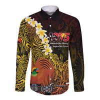 Papua New Guinea 1975 Long Sleeve Button Shirt Create Our History Inspire Our Future - Polynesian Pride