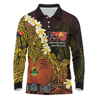 Papua New Guinea 1975 Long Sleeve Polo Shirt Create Our History Inspire Our Future - Polynesian Pride