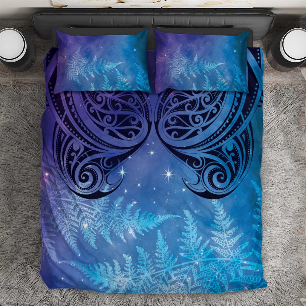 New Zealand Matariki Bedding Set Aotearoa Maori New Year Galaxy Maori Silver Fern