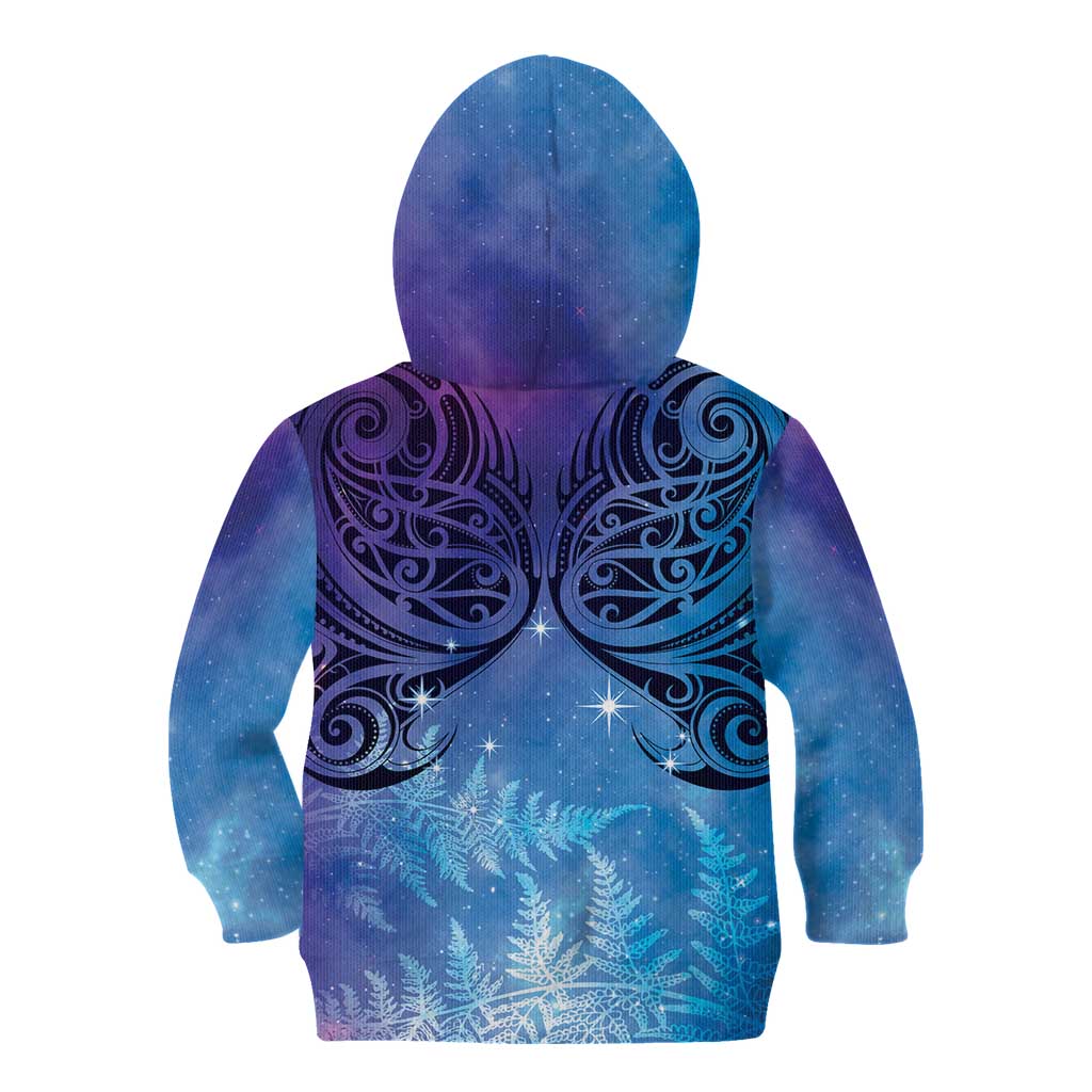 New Zealand Matariki Kid Hoodie Aotearoa Maori New Year Galaxy Maori Silver Fern