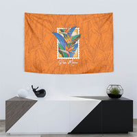 Aloha Hawaii Pua Manu Tapestry Hawaiian Bird of Paradise Flowers Stylized Stamp LT14 - Polynesian Pride