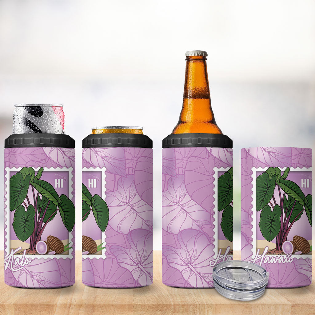 Aloha Hawaii Kalo 4 in 1 Can Cooler Tumbler Hawaiian Taro Leaves Stylized Stamp LT14 - Polynesian Pride