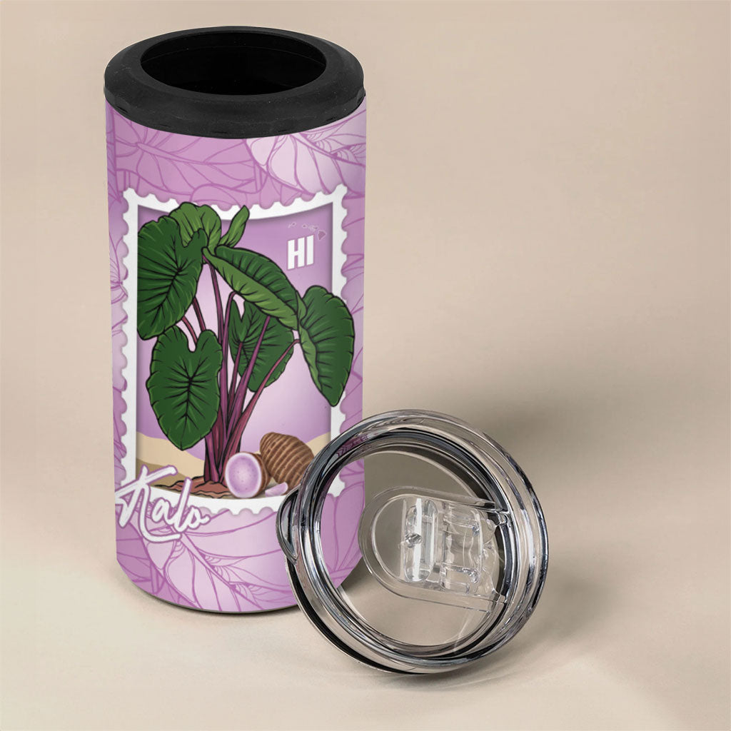 Aloha Hawaii Kalo 4 in 1 Can Cooler Tumbler Hawaiian Taro Leaves Stylized Stamp LT14 - Polynesian Pride