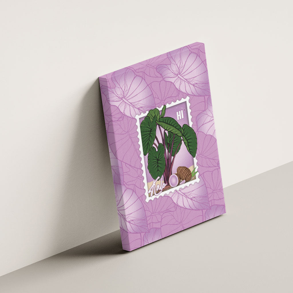 Aloha Hawaii Kalo Canvas Wall Art Hawaiian Taro Leaves Stylized Stamp LT14 - Polynesian Pride