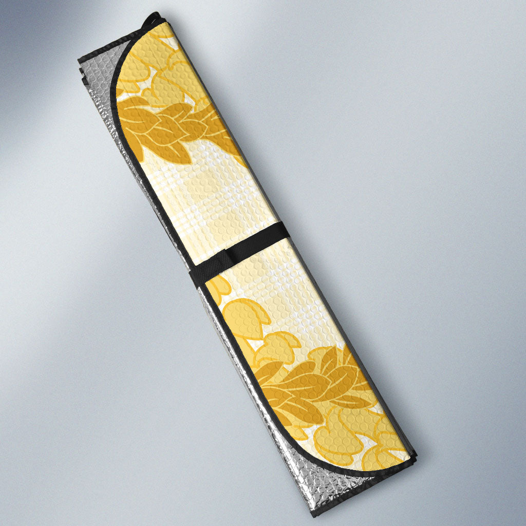 Aloha Hawaii Puakenikeni Auto Sun Shade Hawaiian Lei Palaka Motifs Stylized Stamp LT14 - Polynesian Pride