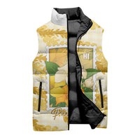 Aloha Hawaii Puakenikeni Sleeveless Puffer Jacket Hawaiian Lei Palaka Motifs Stylized Stamp LT14 - Polynesian Pride