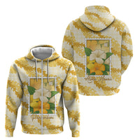 Aloha Hawaii Puakenikeni Zip Hoodie Hawaiian Lei Palaka Motifs Stylized Stamp LT14 - Polynesian Pride
