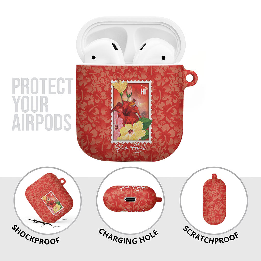 Aloha Hawaii Pua Aloalo AirPods Case Hawaiian Hibiscus Flowers Stylized Stamp LT14 - Polynesian Pride
