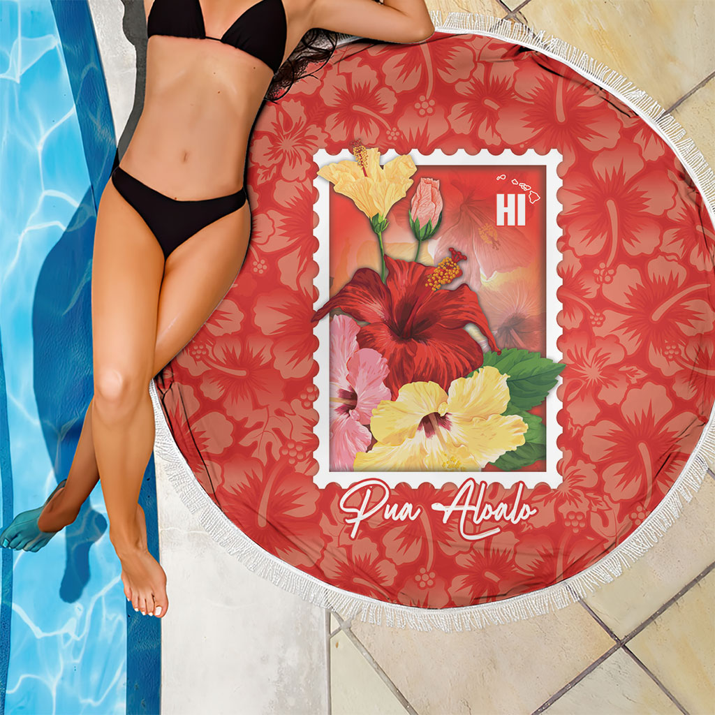 Aloha Hawaii Pua Aloalo Beach Blanket Hawaiian Hibiscus Flowers Stylized Stamp LT14 - Polynesian Pride