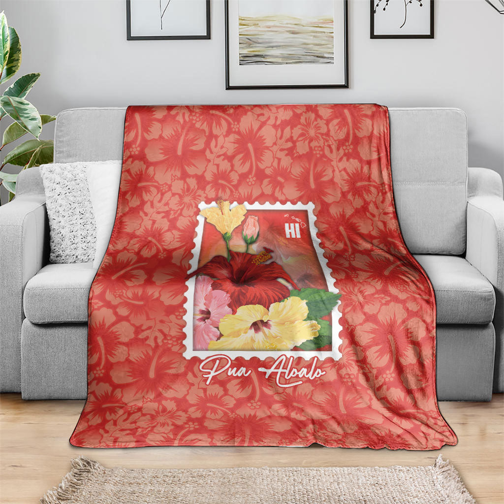 Aloha Hawaii Pua Aloalo Blanket Hawaiian Hibiscus Flowers Stylized Stamp LT14 - Polynesian Pride