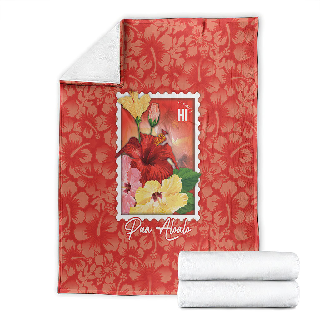 Aloha Hawaii Pua Aloalo Blanket Hawaiian Hibiscus Flowers Stylized Stamp LT14 - Polynesian Pride