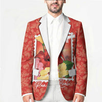 Aloha Hawaii Pua Aloalo Blazer Hawaiian Hibiscus Flowers Stylized Stamp LT14 - Polynesian Pride