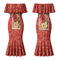 Aloha Hawaii Pua Aloalo Couples Matching Mermaid Dress and Long Sleeve Button Shirt Hawaiian Hibiscus Flowers Stylized Stamp LT14 - Polynesian Pride