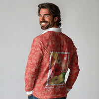 Aloha Hawaii Pua Aloalo Long Sleeve Polo Shirt Hawaiian Hibiscus Flowers Stylized Stamp LT14 - Polynesian Pride