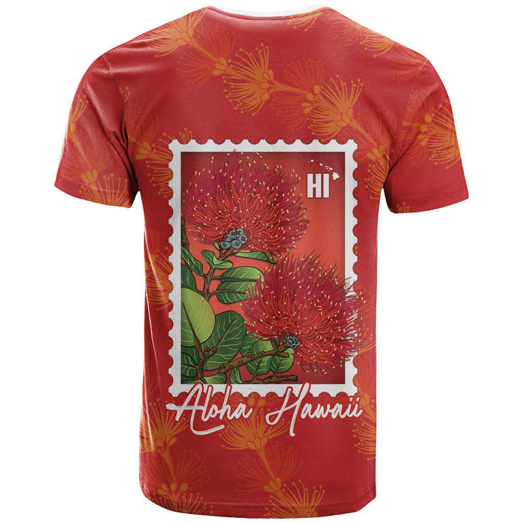 Aloha Hawaii Ohia Lehua T Shirt Hawaiian Lei Stylized Stamp LT14 - Polynesian Pride