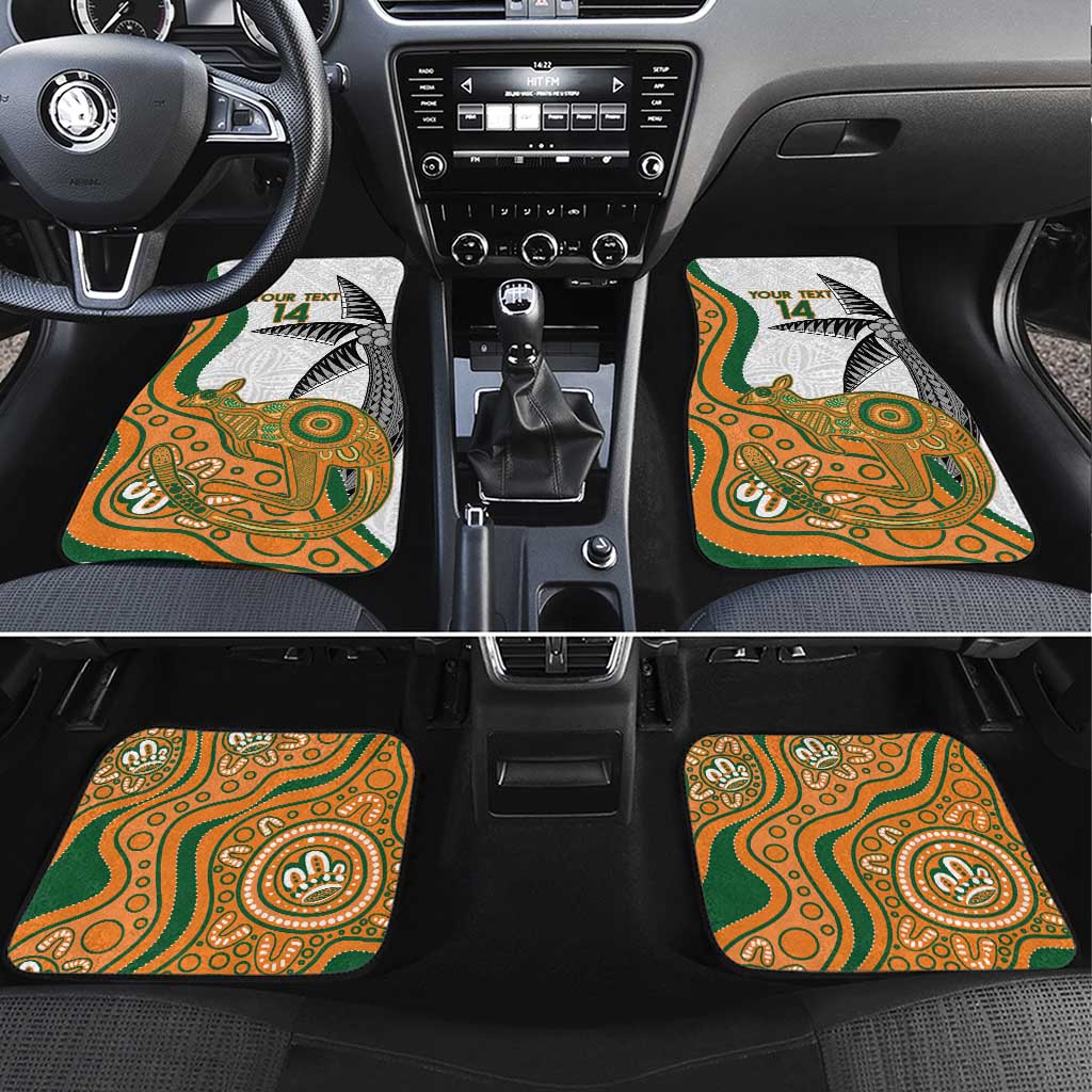 Custom Fiji And Australia Rugby Car Mats Fijian Palm Tree Mix Aussie Kangaroo