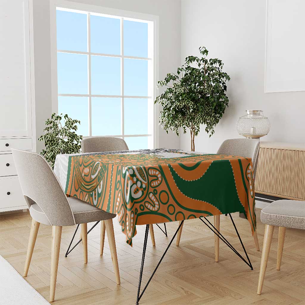 Custom Fiji And Australia Rugby Tablecloth Fijian Palm Tree Mix Aussie Kangaroo