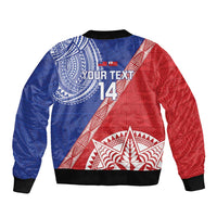 Tonga and Samoa Rugby Custom Bomber Jacket Ikale Tahi Manu Samoa Together - Polynesian Pride