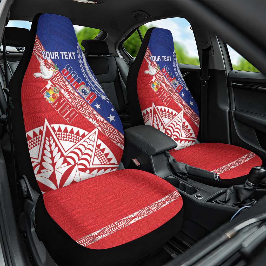 Tonga and Samoa Rugby Custom Car Seat Cover Ikale Tahi Manu Samoa Together - Polynesian Pride