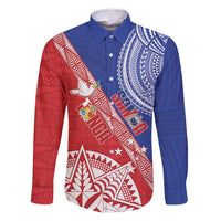 Tonga and Samoa Rugby Custom Family Matching Off Shoulder Short Dress and Hawaiian Shirt Ikale Tahi Manu Samoa Together - Polynesian Pride