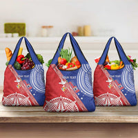 Tonga and Samoa Rugby Custom Grocery Bag Ikale Tahi Manu Samoa Together - Polynesian Pride