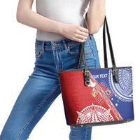 Tonga and Samoa Rugby Custom Leather Tote Bag Ikale Tahi Manu Samoa Together - Polynesian Pride