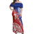Tonga and Samoa Rugby Custom Off Shoulder Maxi Dress Ikale Tahi Manu Samoa Together - Polynesian Pride