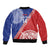 Tonga and Samoa Rugby Custom Sleeve Zip Bomber Jacket Ikale Tahi Manu Samoa Together - Polynesian Pride