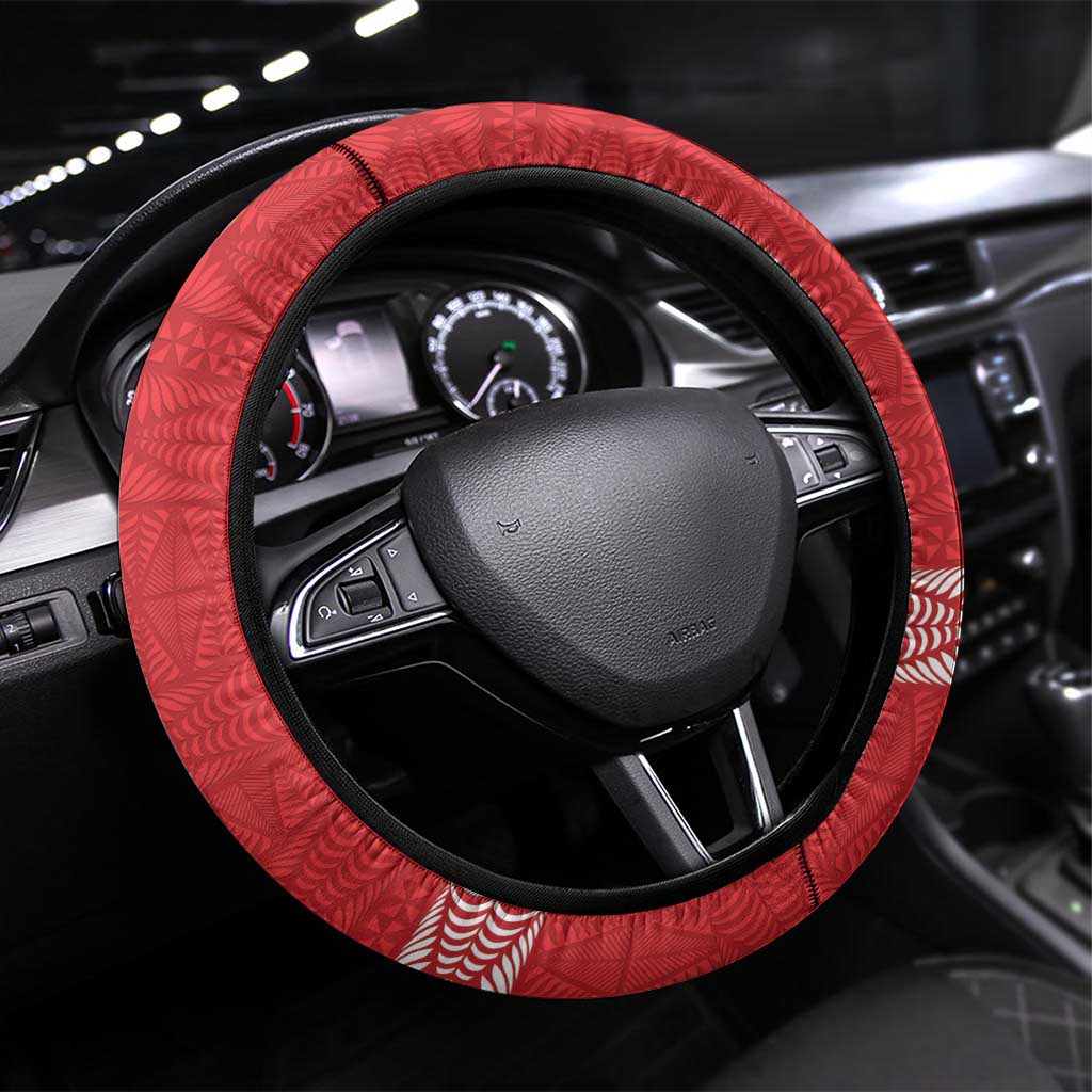 Tonga and Samoa Rugby Steering Wheel Cover Ikale Tahi Manu Samoa Together - Polynesian Pride