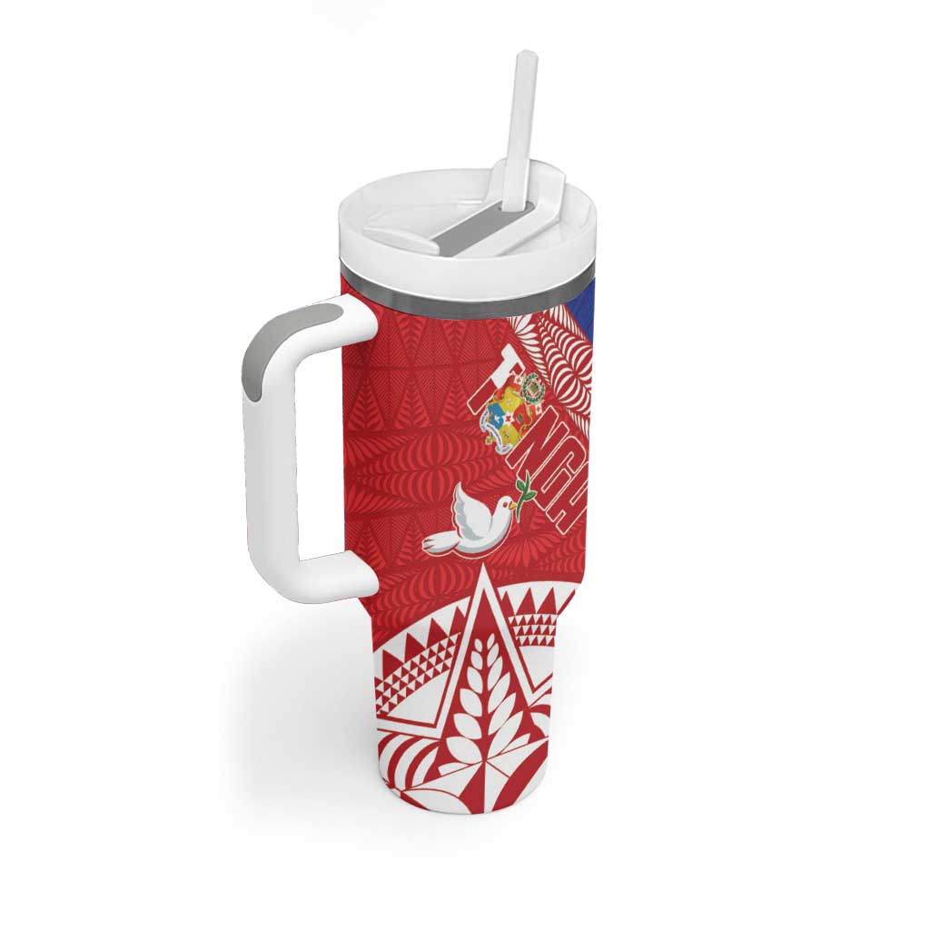 Tonga and Samoa Rugby Tumbler With Handle Ikale Tahi Manu Samoa Together - Polynesian Pride