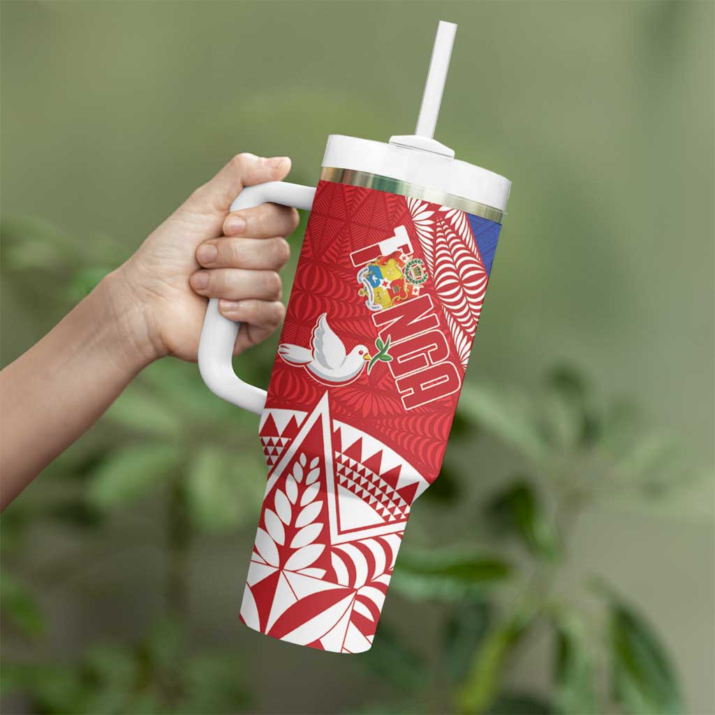 Tonga and Samoa Rugby Tumbler With Handle Ikale Tahi Manu Samoa Together - Polynesian Pride